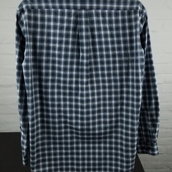 LL BEAN Mens Blue Green Plaid Cotton Sz Medium - Picture 7 of 8